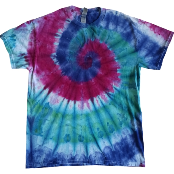 PINK VORTEX Men's Med. Tee Spiral Design Tie Dye Mermainlds Dream, Razzle Dazzle - Picture 4 of 7